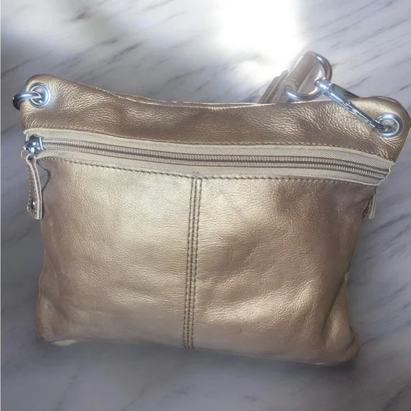 Vintage Fossil Sutter metallic bronze leather crossbody Y2k - Picture 3 of 15